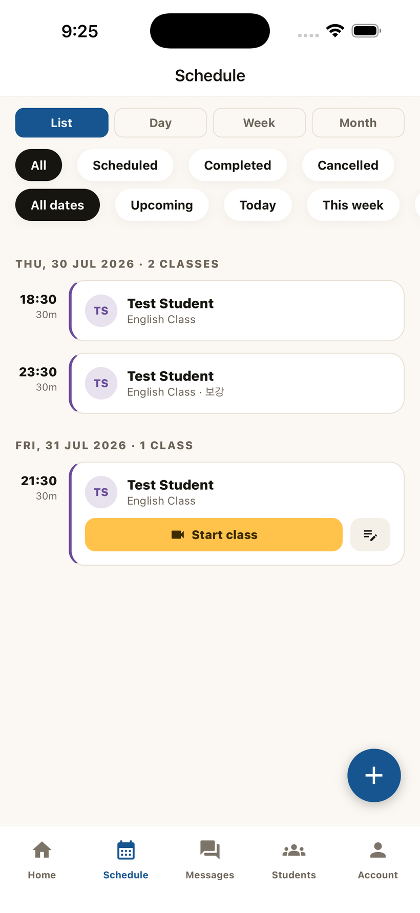 Schedule