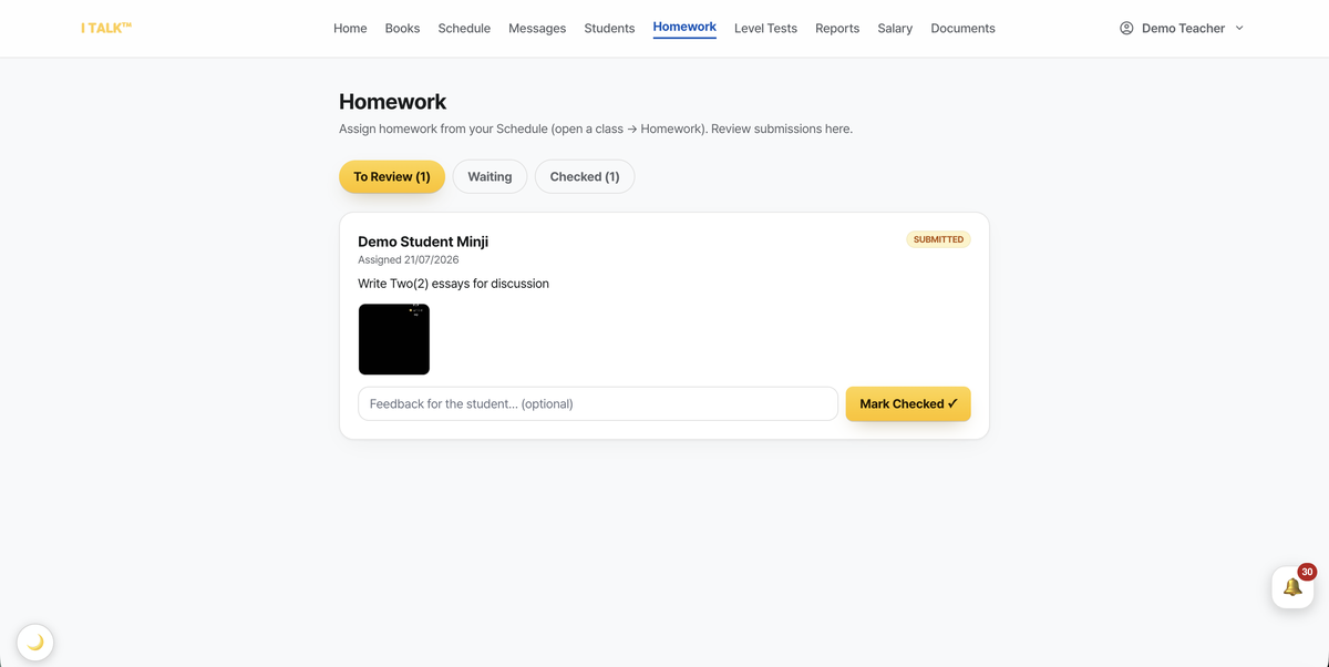 Homework submissions